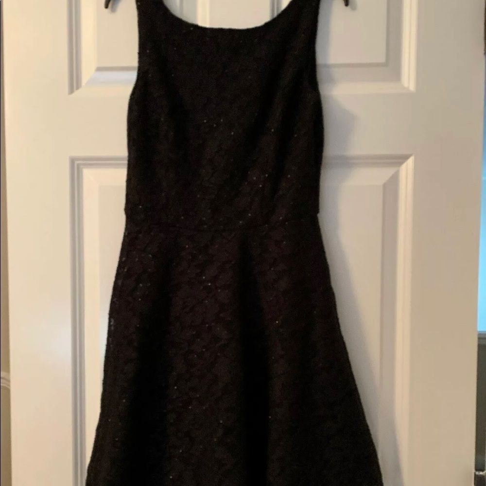 Speechless Junior Girls Black Floral Lace wtih Sparkle Sleeveless Dress size S